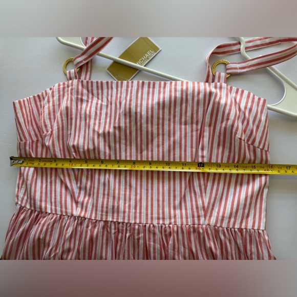 MICHAEL KORS Ring Strap Striped Midi Dress - Picture 10 of 12